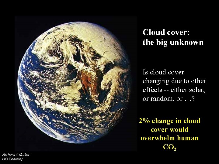 Cloud cover: the big unknown clouds Is cloud cover changing due to other effects