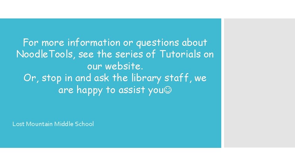 Noodle Tools Printing your Annotated Bibliography Lost Mountain