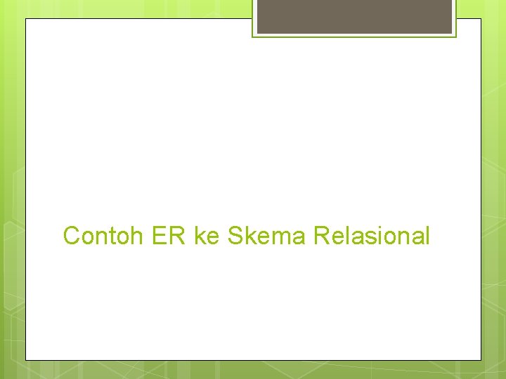 Contoh ER ke Skema Relasional Contoh ER ke Skema Relasional