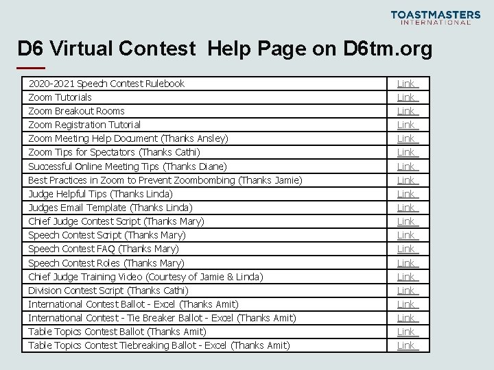 D 6 Virtual Contest Help Page on D 6 tm. org 2020 -2021 Speech