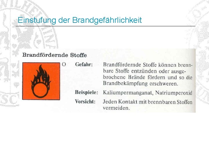 Einstufung der Brandgefährlichkeit 