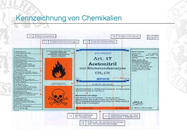 Kennzeichnung von Chemikalien 