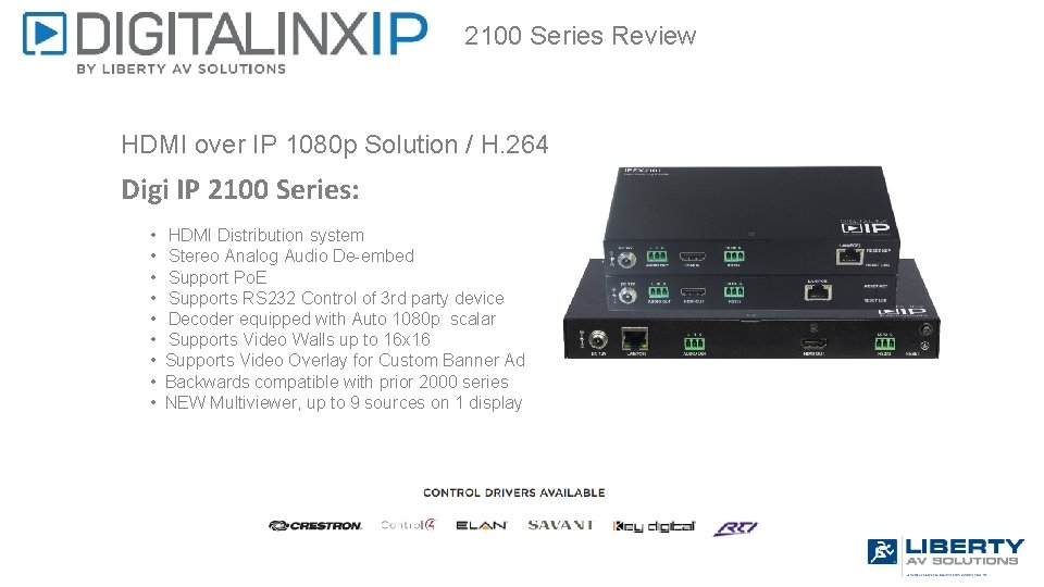 2100 Series Review HDMI over IP 1080 p Solution / H. 264 Digi IP