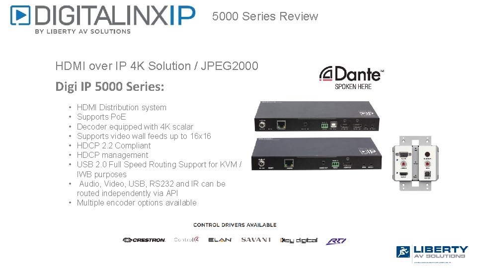 5000 Series Review HDMI over IP 4 K Solution / JPEG 2000 Digi IP
