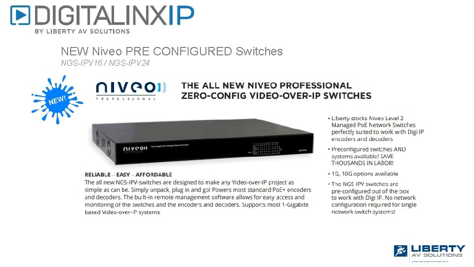 NEW Niveo PRE CONFIGURED Switches NGS-IPV 16 / NGS-IPV 24 