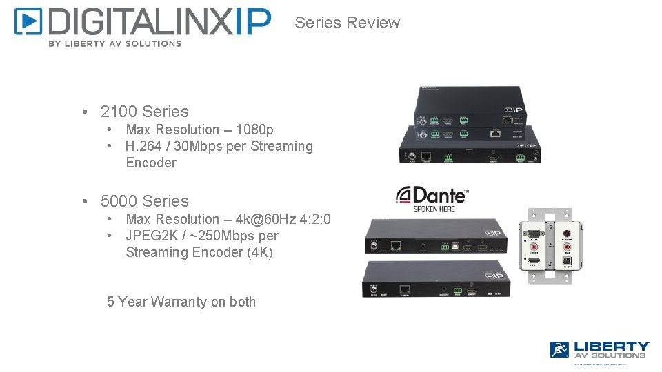 Series Review • 2100 Series • Max Resolution – 1080 p • H. 264