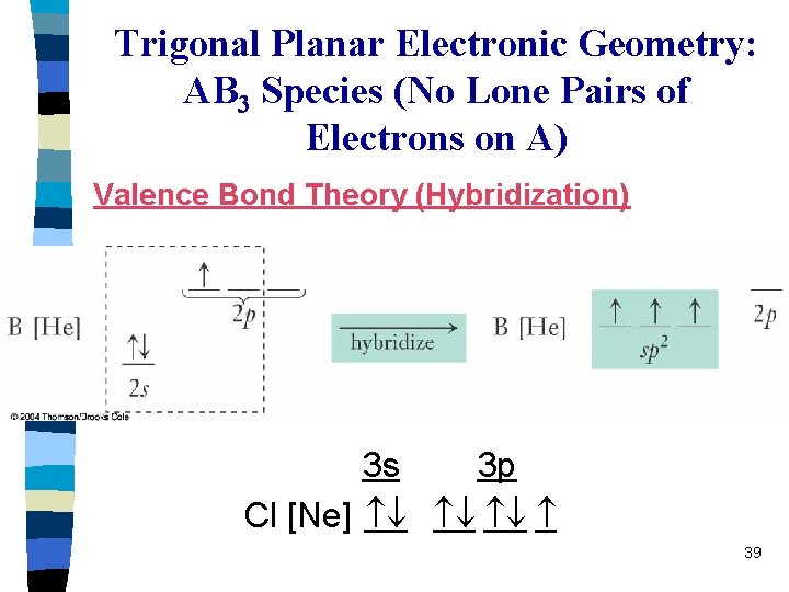 Trigonal Planar Electronic Geometry: AB 3 Species (No Lone Pairs of Electrons on A)