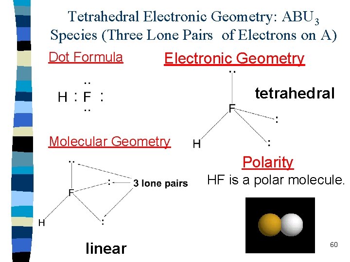 Tetrahedral Electronic Geometry: ABU 3 Species (Three Lone Pairs of Electrons on A) Dot