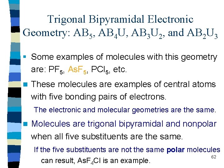 Trigonal Bipyramidal Electronic Geometry: AB 5, AB 4 U, AB 3 U 2, and