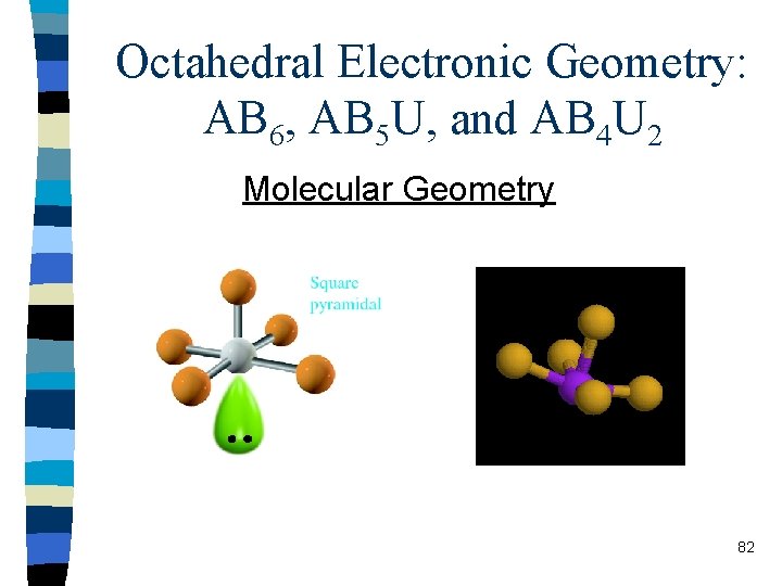 Octahedral Electronic Geometry: AB 6, AB 5 U, and AB 4 U 2 Molecular