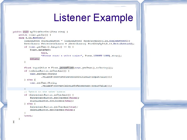 Listener Example Listener Example