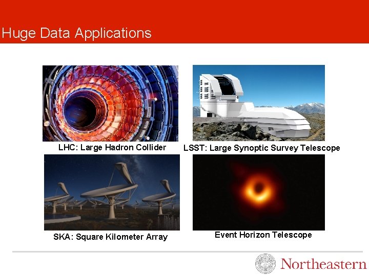 Huge Data Applications LHC: Large Hadron Collider LSST: Large Synoptic Survey Telescope SKA: Square