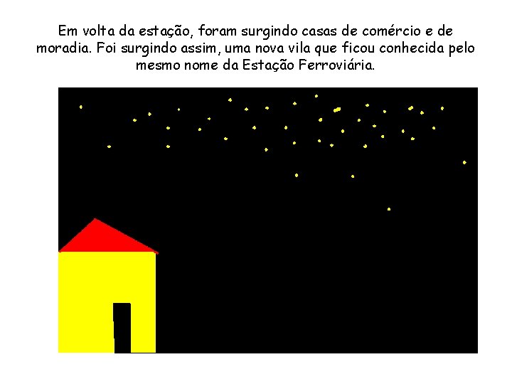 Em volta da estação, foram surgindo casas de comércio e de moradia. Foi surgindo