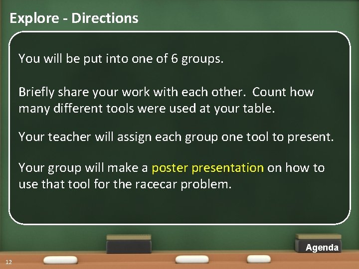 Explore - Directions You will be put into one of 6 groups. Briefly share