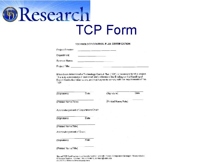 TCP Form 