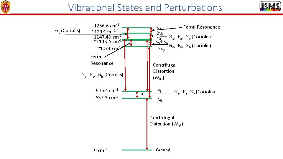 Vibrational States and Perturbations Gc (Coriolis) 1266. 6 cm-1 ~1213 cm-1 1147. 40 cm-1