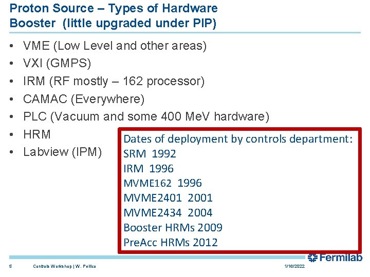 Proton Source – Types of Hardware Booster (little upgraded under PIP) • • 5