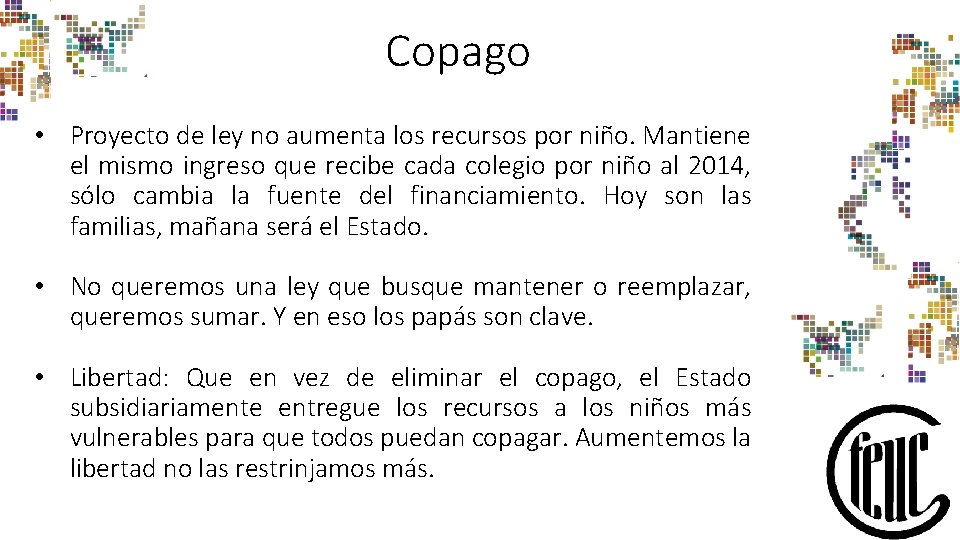 Copago • Proyecto de ley no aumenta los recursos por niño. Mantiene el mismo