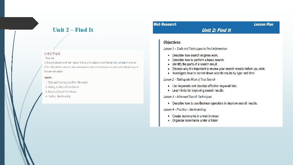 Unit 2 – Find It 