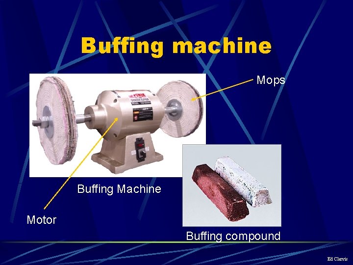 Buffing machine Mops Buffing Machine Motor Buffing compound Ed Clarvis 