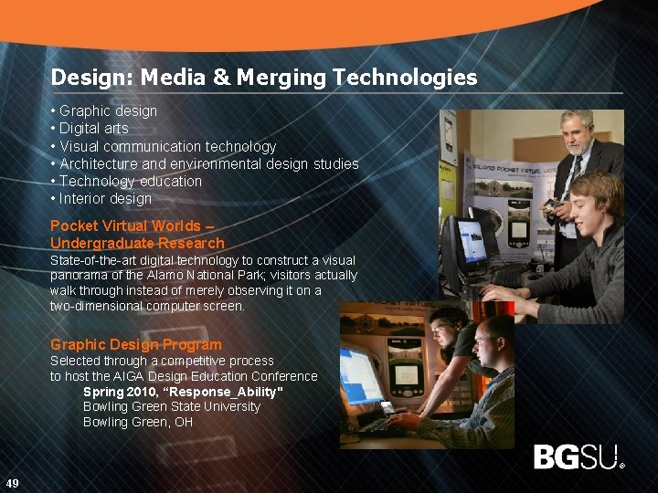 Design: Media & Merging Technologies • Graphic design • Digital arts • Visual communication