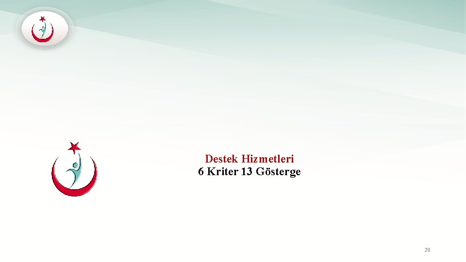 Destek Hizmetleri 6 Kriter 13 Gösterge 28 