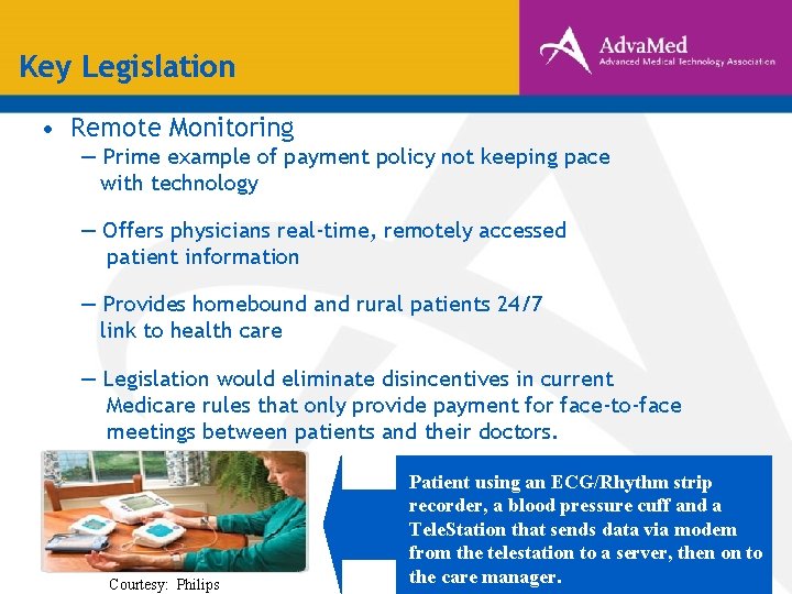 Key Legislation • Remote Monitoring ― Prime example of payment policy not keeping pace Key Legislation • Remote Monitoring ― Prime example of payment policy not keeping pace