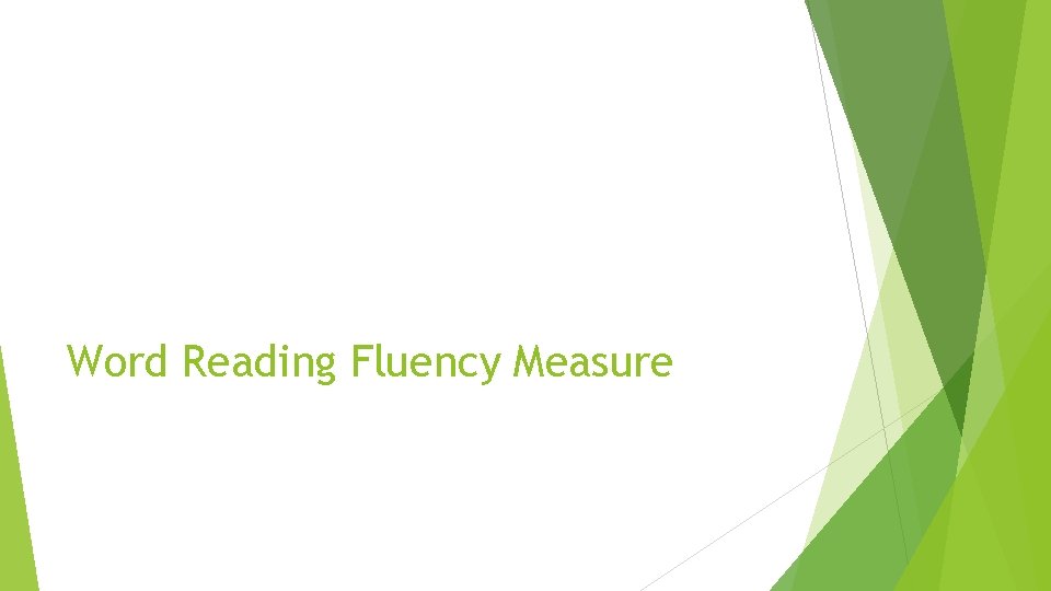 Word Reading Fluency Measure 
