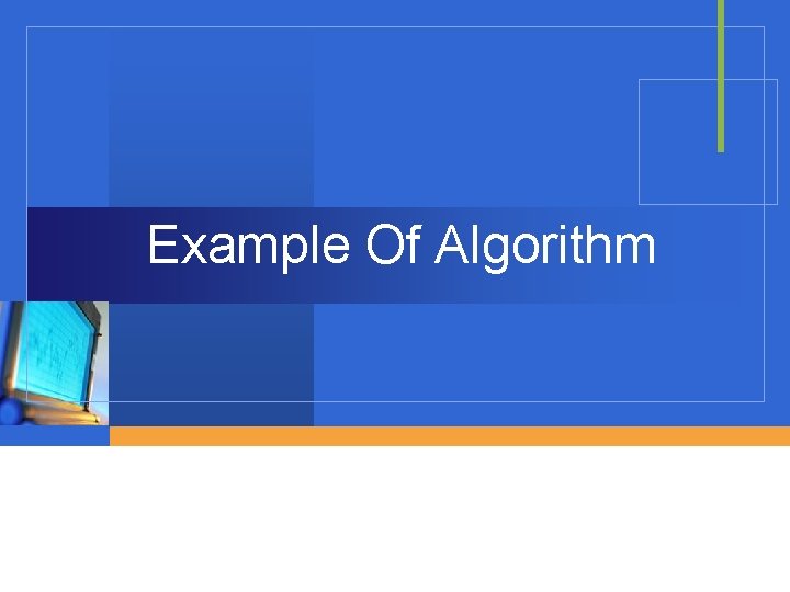 Example Of Algorithm 
