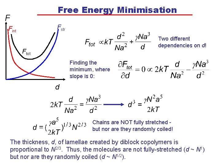Free Energy Minimisation F Fstr Fint Ftot Two different dependencies on d! Finding the