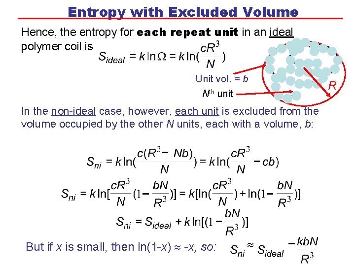 Entropy with Excluded Volume Hence, the entropy for each repeat unit in an ideal