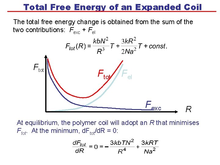 Total Free Energy of an Expanded Coil The total free energy change is obtained