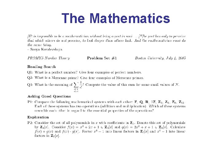 The Mathematics 