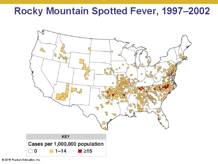 Rocky Mountain Spotted Fever, 1997– 2002 © 2018 Pearson Education, Inc. 