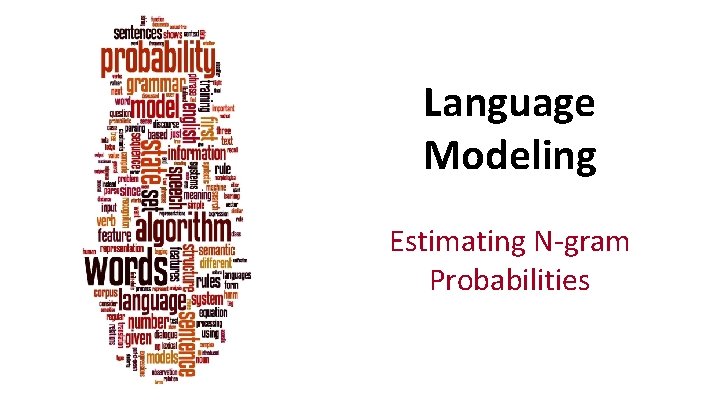 Language Modeling Estimating N-gram Probabilities 