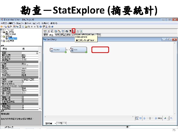 勘查－Stat. Explore (摘要統計) 75 
