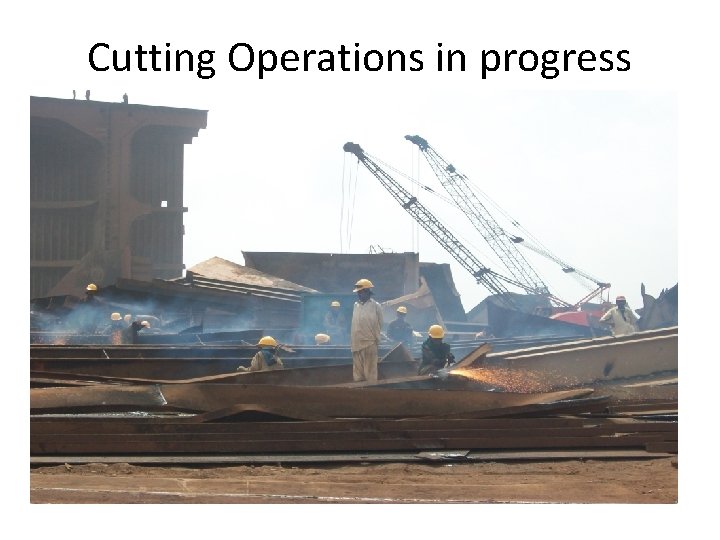 Cutting Operations in progress 