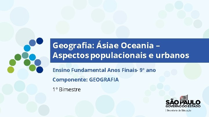 Geografia: Ásia e Oceania – Aspectos populacionais e urbanos Ensino Fundamental Anos Finais– 9º