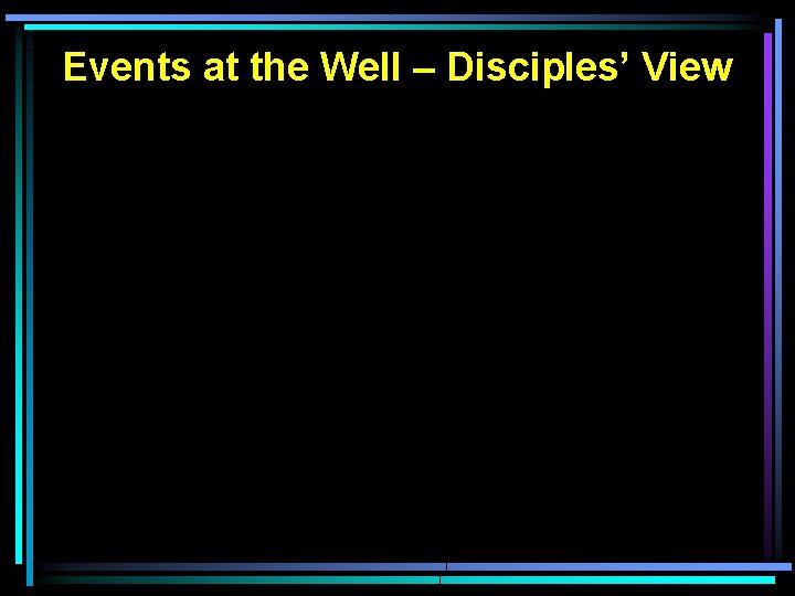 Events at the Well – Disciples’ View 