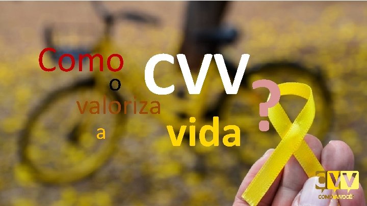 CVV valoriza Como o a ? vida 