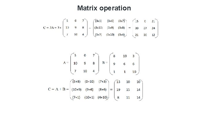 Matrix operation Matrix operation
