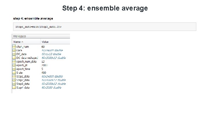 Step 4: ensemble average Step 4: ensemble average