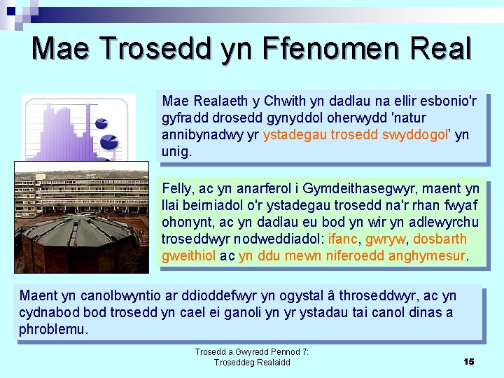 Mae Trosedd yn Ffenomen Real Mae Realaeth y Chwith yn dadlau na ellir esbonio'r