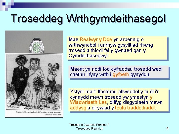 Troseddeg Wrthgymdeithasegol Mae Realwyr y Dde yn arbennig o wrthwynebol i unrhyw gysylltiad rhwng