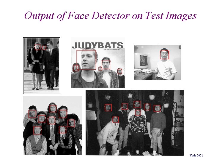 Output of Face Detector on Test Images Viola 2001 