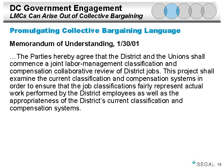 DC Government Engagement LMCs Can Arise Out of Collective Bargaining Promulgating Collective Bargaining Language