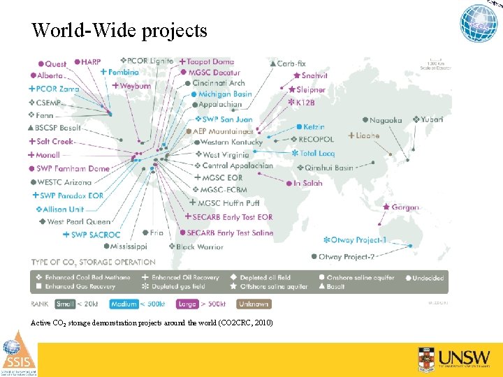 World-Wide projects Active CO 2 storage demonstration projects around the world (CO 2 CRC,