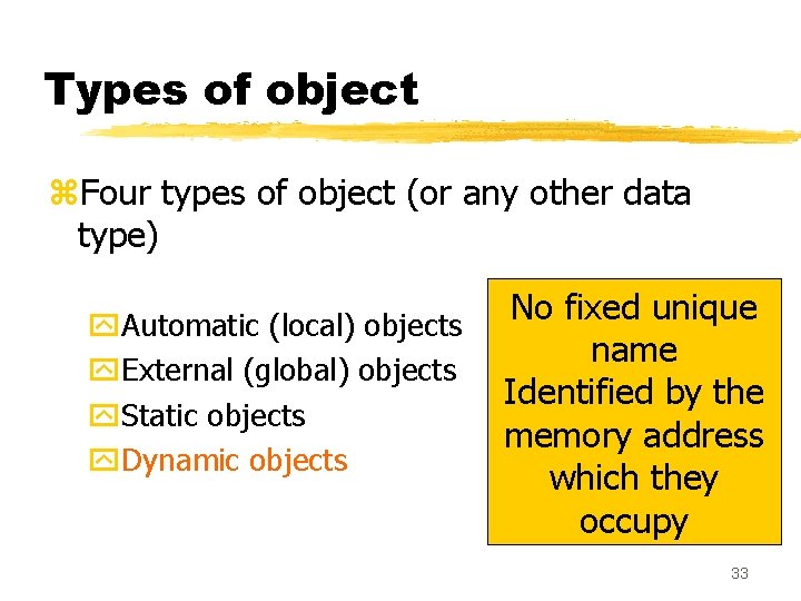 Types of object z. Four types of object (or any other data type) y. Types of object z. Four types of object (or any other data type) y.