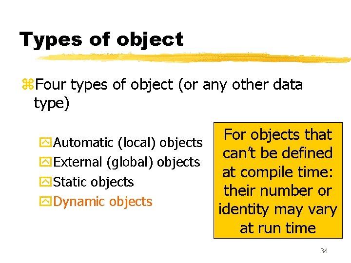 Types of object z. Four types of object (or any other data type) y. Types of object z. Four types of object (or any other data type) y.