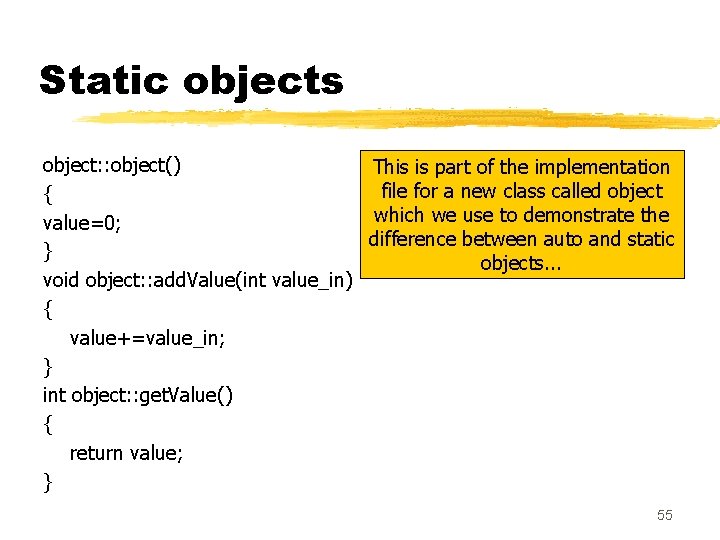Static objects object: : object() This is part of the implementation file for a Static objects object: : object() This is part of the implementation file for a